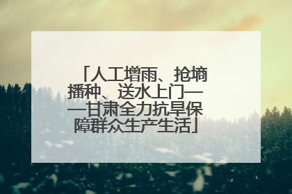 人工增雨、抢墒播种、送水上门——甘肃全力抗旱保障群众生产生活