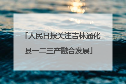 人民日报关注吉林通化县一二三产融合发展