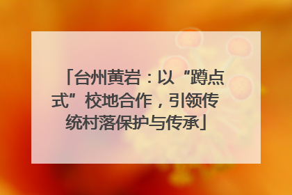台州黄岩：以“蹲点式”校地合作，引领传统村落保护与传承