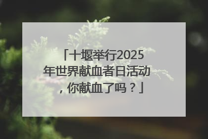 十堰举行2025年世界献血者日活动，你献血了吗？