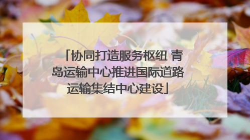 协同打造服务枢纽 青岛运输中心推进国际道路运输集结中心建设