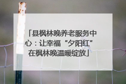 县枫林晚养老服务中心：让幸福“夕阳红”在枫林晚温暖绽放