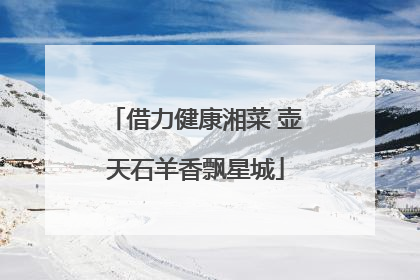 借力健康湘菜 壶天石羊香飘星城