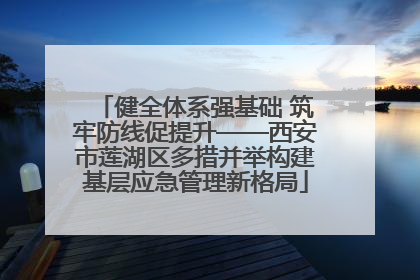 健全体系强基础 筑牢防线促提升——西安市莲湖区多措并举构建基层应急管理新格局