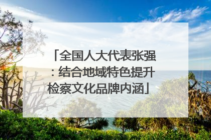 全国人大代表张强：结合地域特色提升检察文化品牌内涵