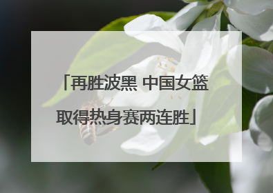 再胜波黑 中国女篮取得热身赛两连胜