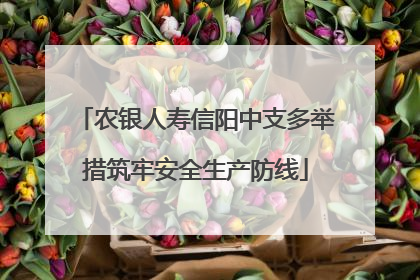 农银人寿信阳中支多举措筑牢安全生产防线
