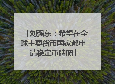 刘强东：希望在全球主要货币国家都申请稳定币牌照