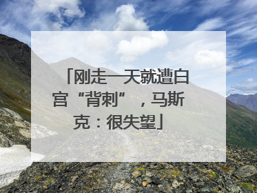 刚走一天就遭白宫“背刺”，马斯克：很失望
