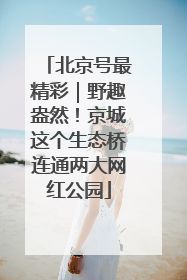 北京号最精彩｜野趣盎然！京城这个生态桥连通两大网红公园