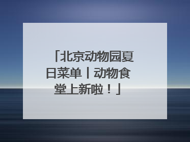北京动物园夏日菜单丨动物食堂上新啦！