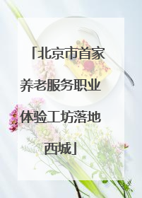 北京市首家养老服务职业体验工坊落地西城