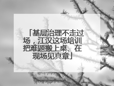 基层治理不走过场，江汉这场培训把难题搬上桌、在现场见真章