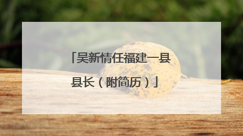 吴新情任福建一县县长（附简历）
