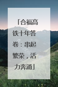 合福高铁十年答卷：串起繁荣，活力奔涌