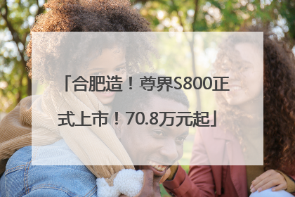 合肥造！尊界S800正式上市！70.8万元起