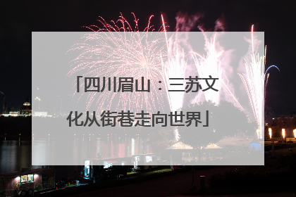 四川眉山：三苏文化从街巷走向世界