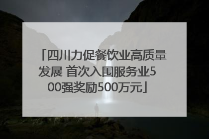 四川力促餐饮业高质量发展 首次入围服务业500强奖励500万元