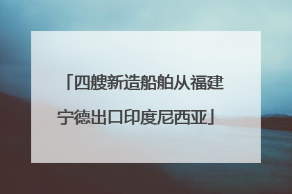 四艘新造船舶从福建宁德出口印度尼西亚