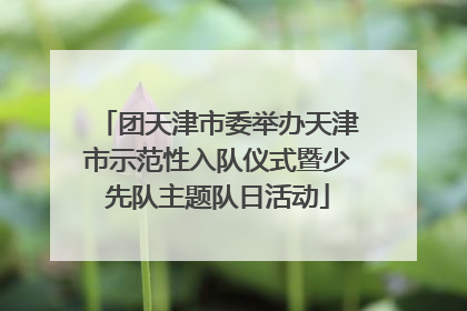 团天津市委举办天津市示范性入队仪式暨少先队主题队日活动