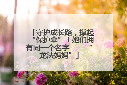守护成长路，撑起“保护伞”！她们拥有同一个名字——“龙法妈妈”