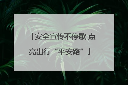 安全宣传不停歇 点亮出行“平安路”