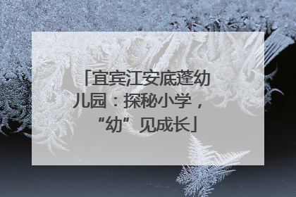 宜宾江安底蓬幼儿园：探秘小学，“幼”见成长
