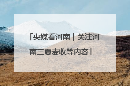 央媒看河南｜关注河南三夏麦收等内容