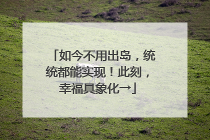 如今不用出岛，统统都能实现！此刻，幸福具象化→