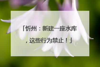 忻州：新建一座水库，这些行为禁止！