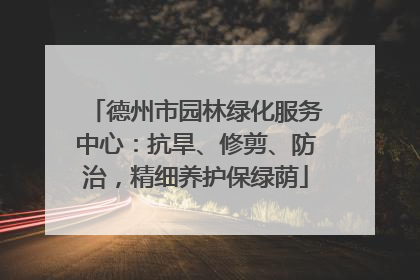 德州市园林绿化服务中心：抗旱、修剪、防治，精细养护保绿荫