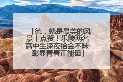 德，就是最美的风景丨点赞！乐陵两名高中生深夜拾金不昧 彰显青春正能量