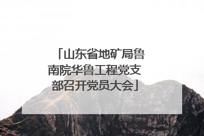 山东省地矿局鲁南院华鲁工程党支部召开党员大会