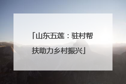 山东五莲：驻村帮扶助力乡村振兴