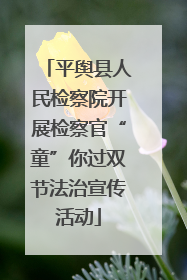 平舆县人民检察院开展检察官“童”你过双节法治宣传活动