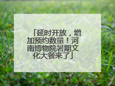 延时开放，增加预约数量！河南博物院暑期文化大餐来了