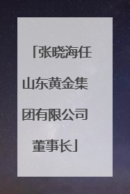 张晓海任山东黄金集团有限公司董事长