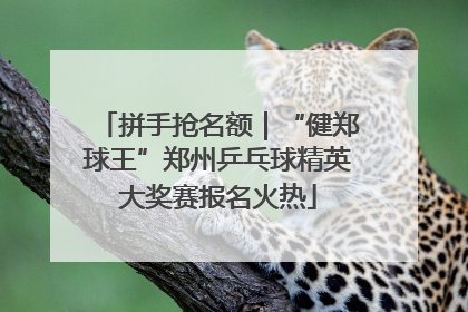 拼手抢名额｜“健郑球王”郑州乒乓球精英大奖赛报名火热