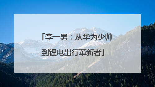 李一男：从华为少帅到锂电出行革新者