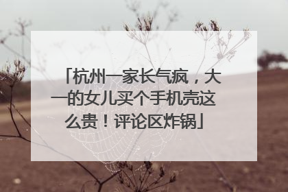杭州一家长气疯，大一的女儿买个手机壳这么贵！评论区炸锅