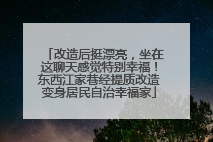 改造后挺漂亮，坐在这聊天感觉特别幸福！东西江家巷经提质改造变身居民自治幸福家