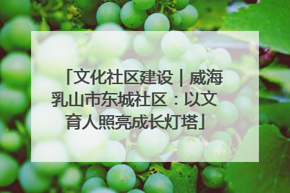文化社区建设｜威海乳山市东城社区：以文育人照亮成长灯塔