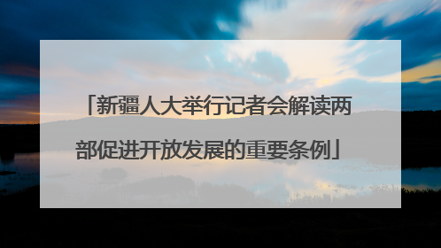 新疆人大举行记者会解读两部促进开放发展的重要条例