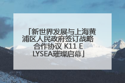 新世界发展与上海黄浦区人民政府签订战略合作协议 K11 ELYSEA璀璨启幕