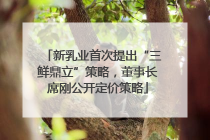 新乳业首次提出“三鲜鼎立”策略，董事长席刚公开定价策略