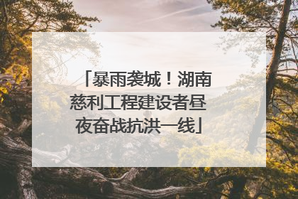 暴雨袭城！湖南慈利工程建设者昼夜奋战抗洪一线