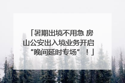 暑期出境不用急 房山公安出入境业务开启“晚间延时专场”！