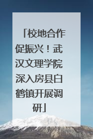 校地合作促振兴！武汉文理学院深入房县白鹤镇开展调研