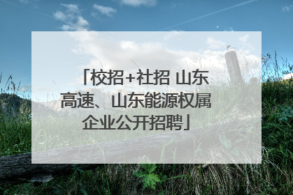 校招+社招 山东高速、山东能源权属企业公开招聘