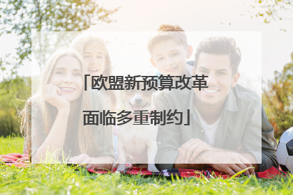 欧盟新预算改革面临多重制约